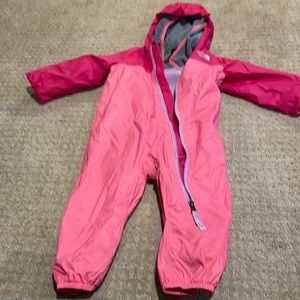 Girls North Face snowsuit 12-18 months